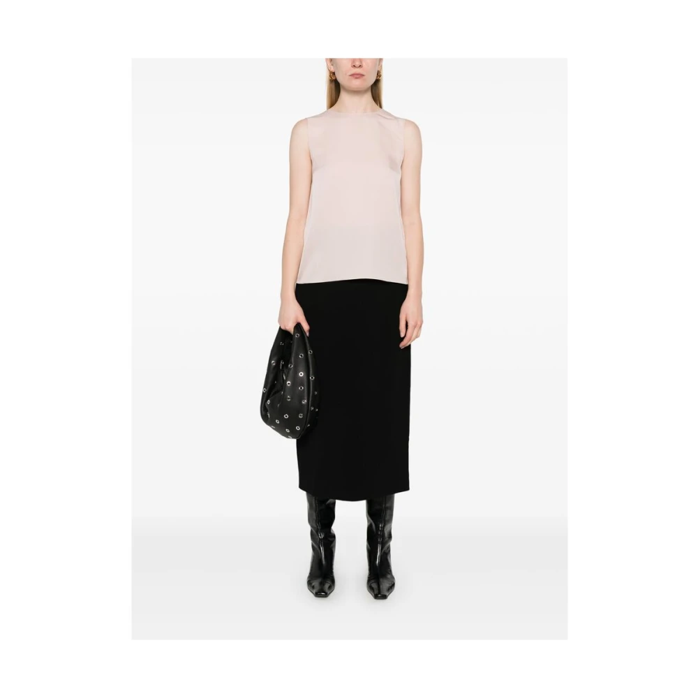 Theory Blush Pink Keyhole Sleeveless Top Pink Dames