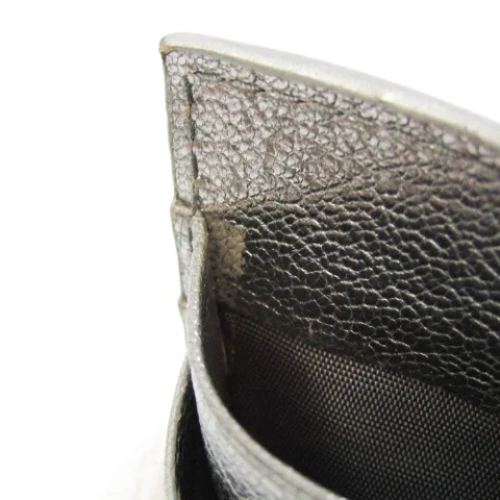 Miu Pre-owned Leather wallets Gray Dames