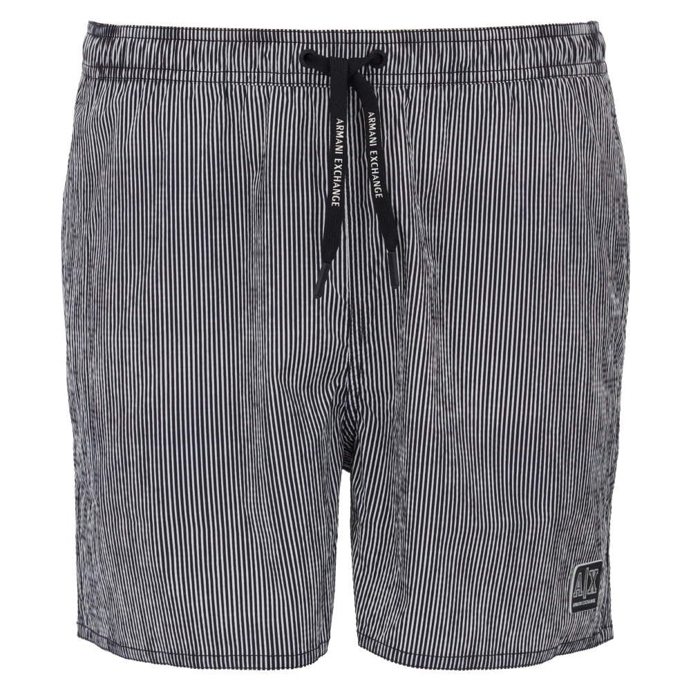 Armani Exchange Herr Blå Marinblå Randiga Shorts