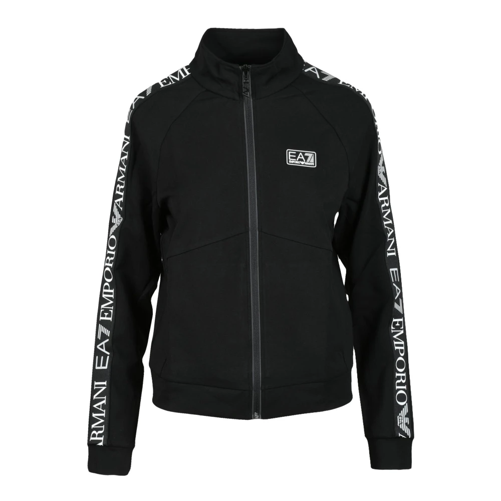 Emporio Armani EA7 Casual Modal Katoenmix Sweatshirt Black Dames
