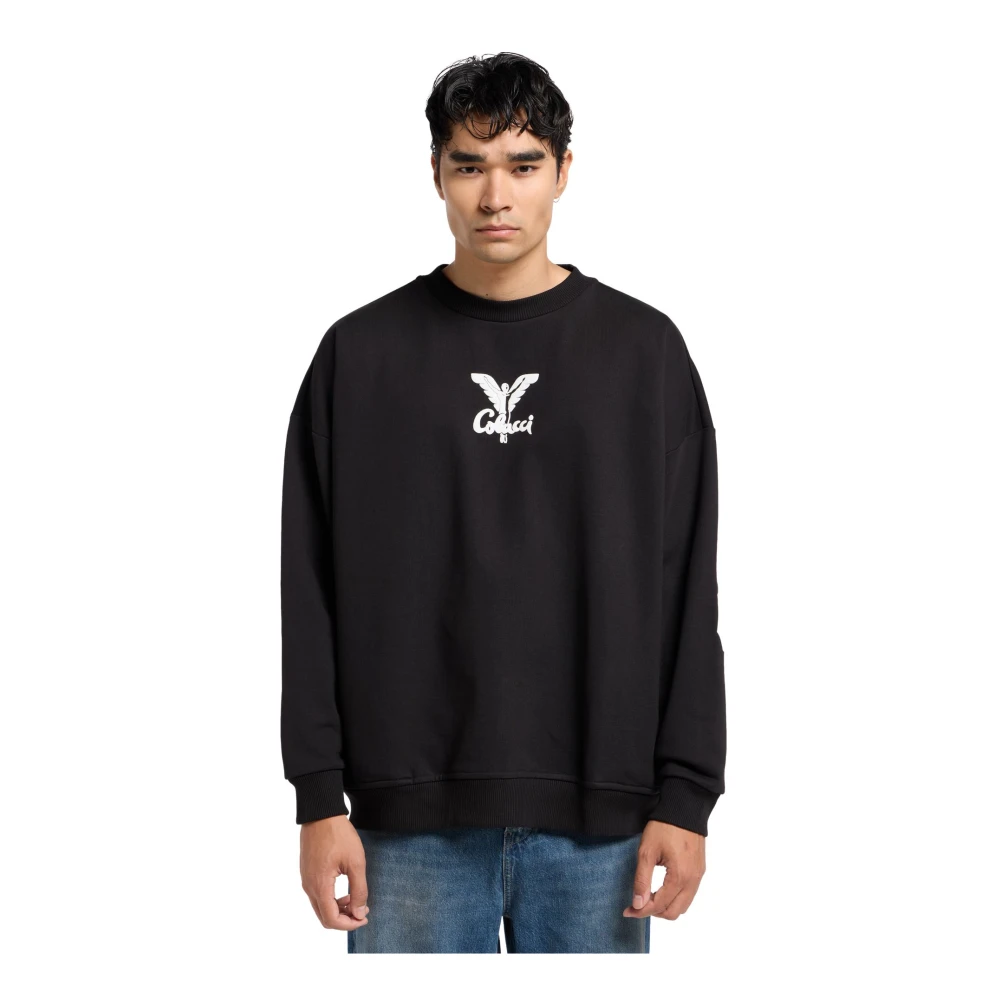 carlo colucci Oversize Unisex Sweatshirt Black Heren