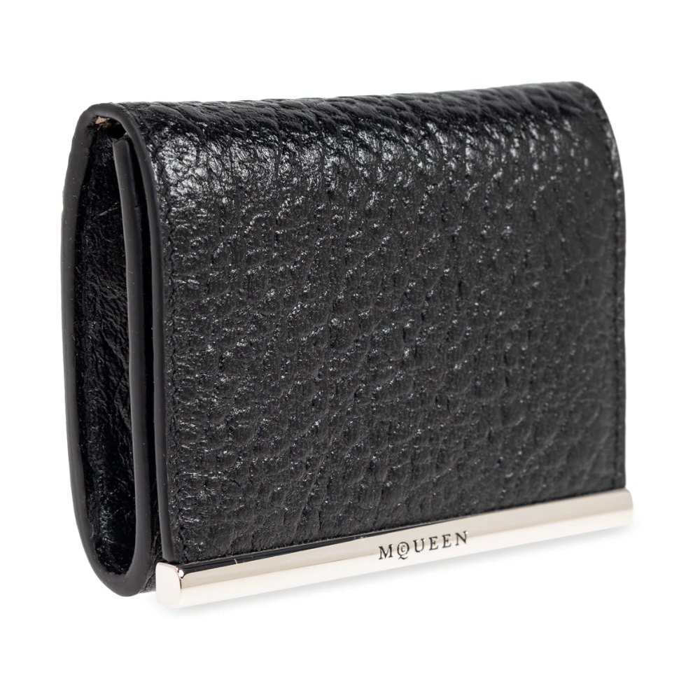 alexander mcqueen Leren portemonnee Black Dames