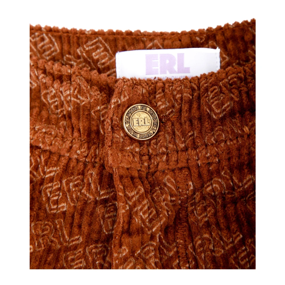 ERL Straight Trousers Brown Heren