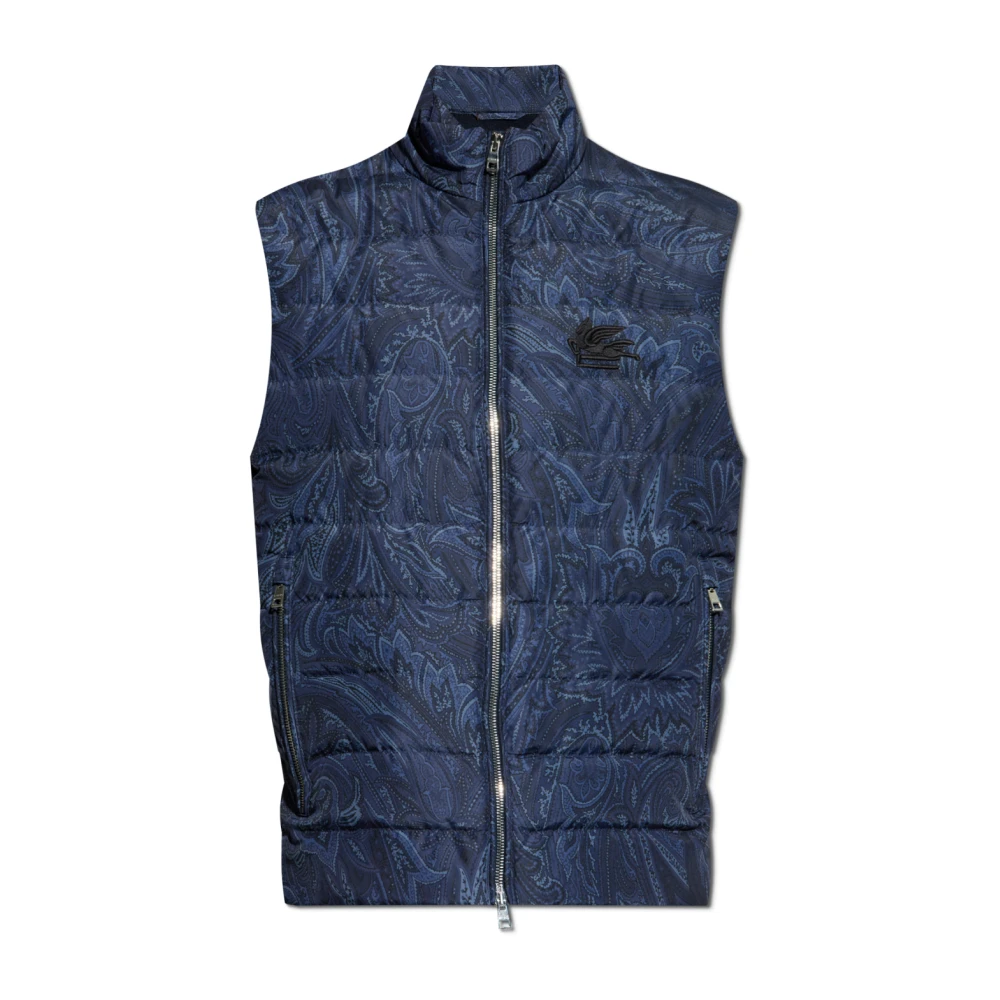 ETRO Vest met gewatteerde voorkant Blue Heren