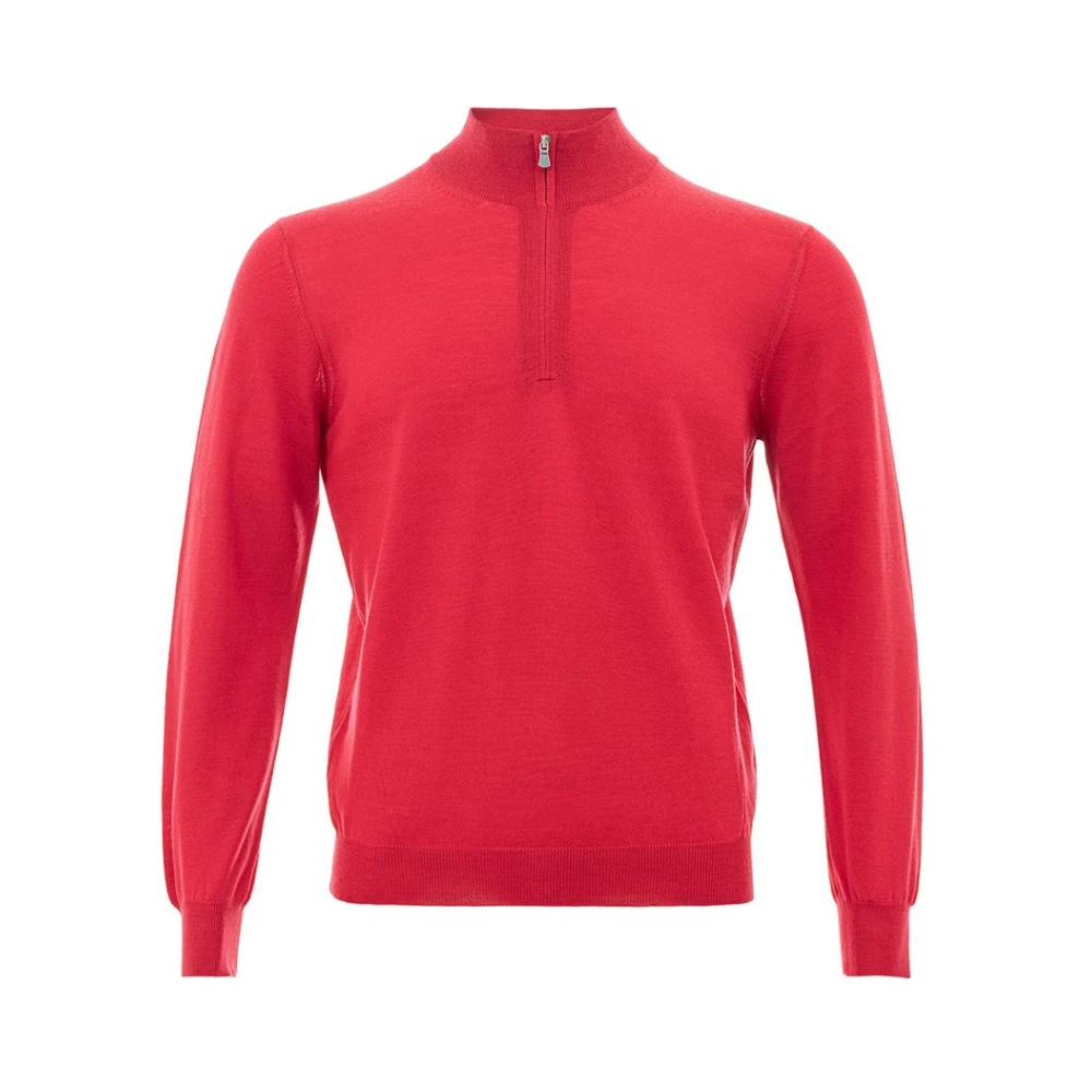 Gran Sasso Elegant Wol T-Shirt Red Heren