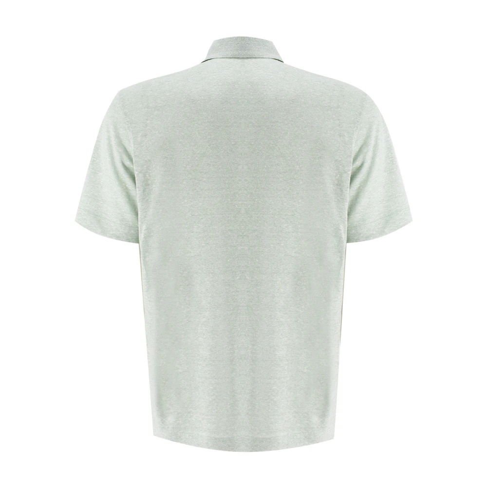 Sease Linnen Katoen Polo Shirt met Zak Blue Heren