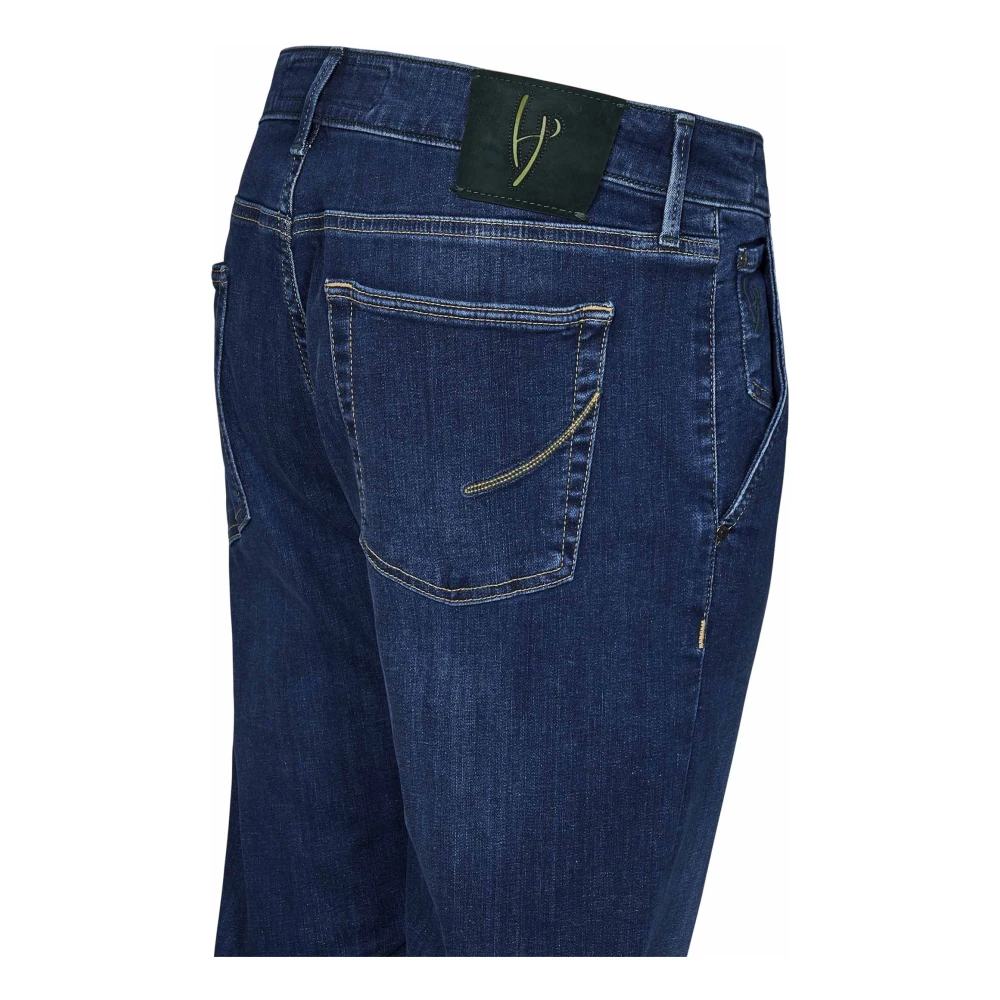 Hand Picked Blauwe Jeans met Logo Borduursel Blue Heren