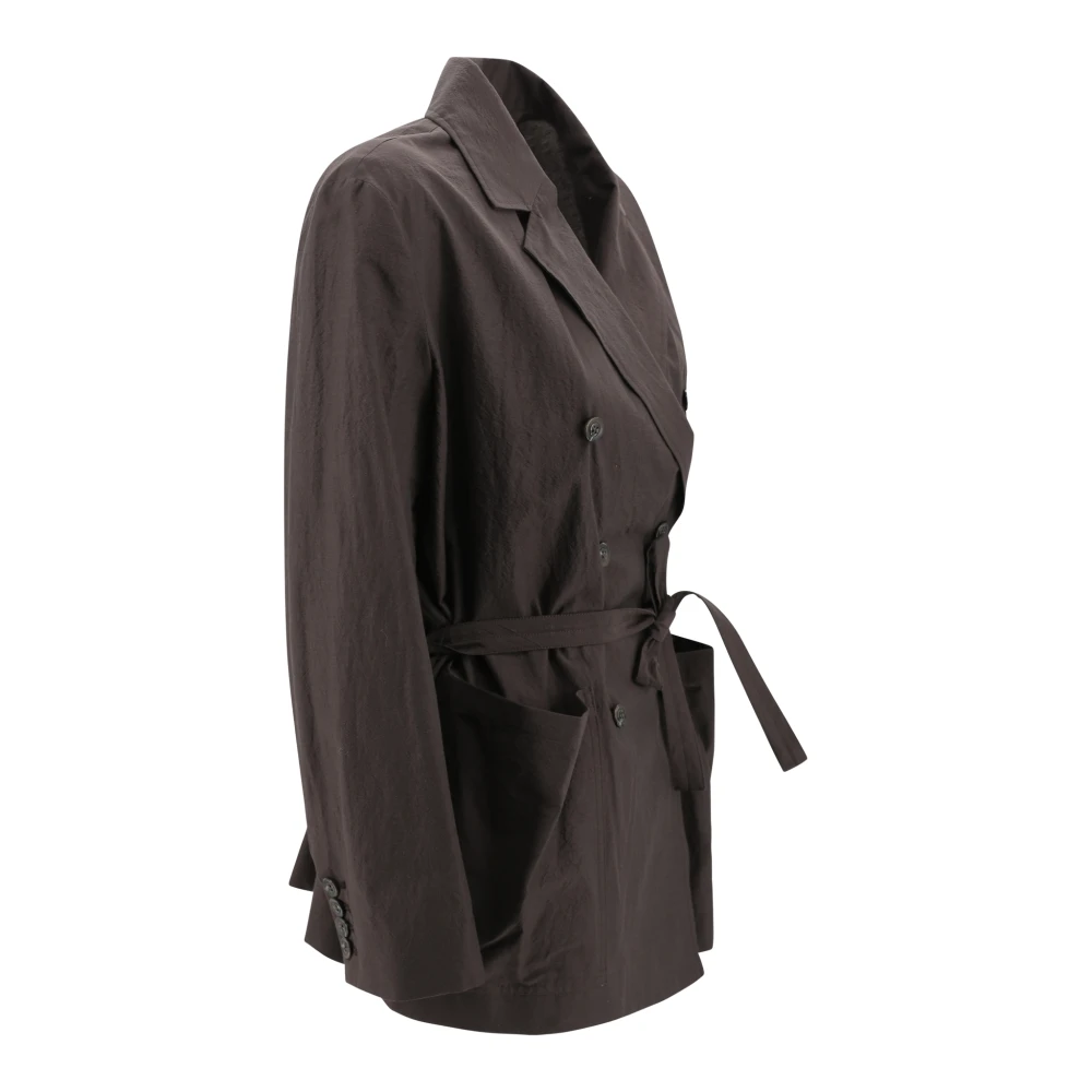 Soeur Bruine Katoenen Double-Breasted Jas met Riem Brown Dames