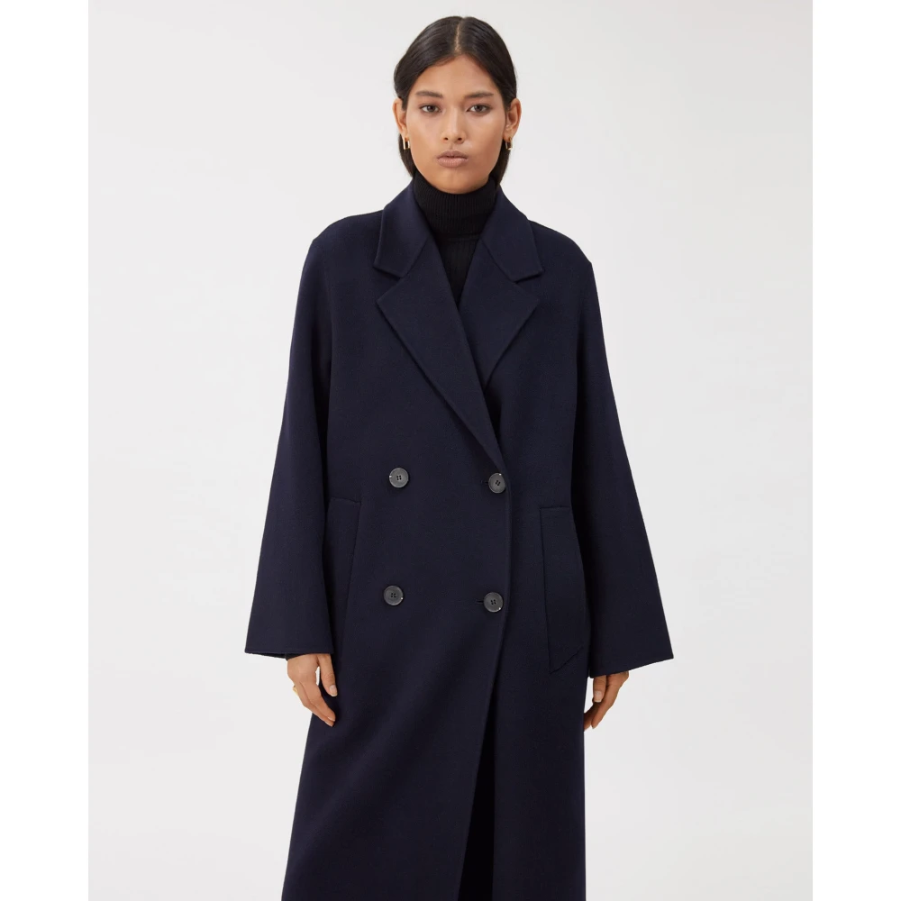 IVY OAK Oversized Wollen Jas in Marineblauw Blue Dames