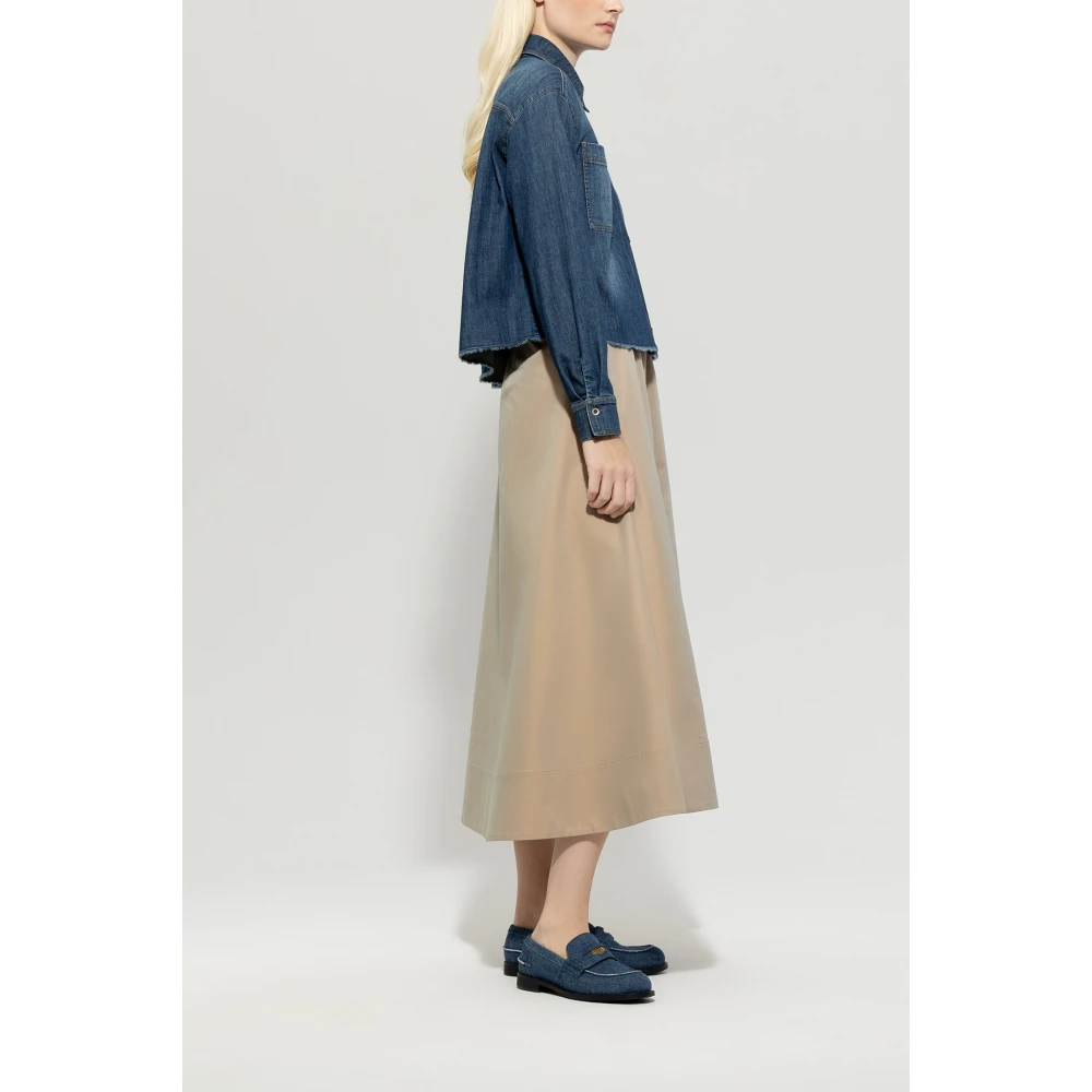 LUISA CERANO Denim overhemd met rafelige zoom Blue Dames