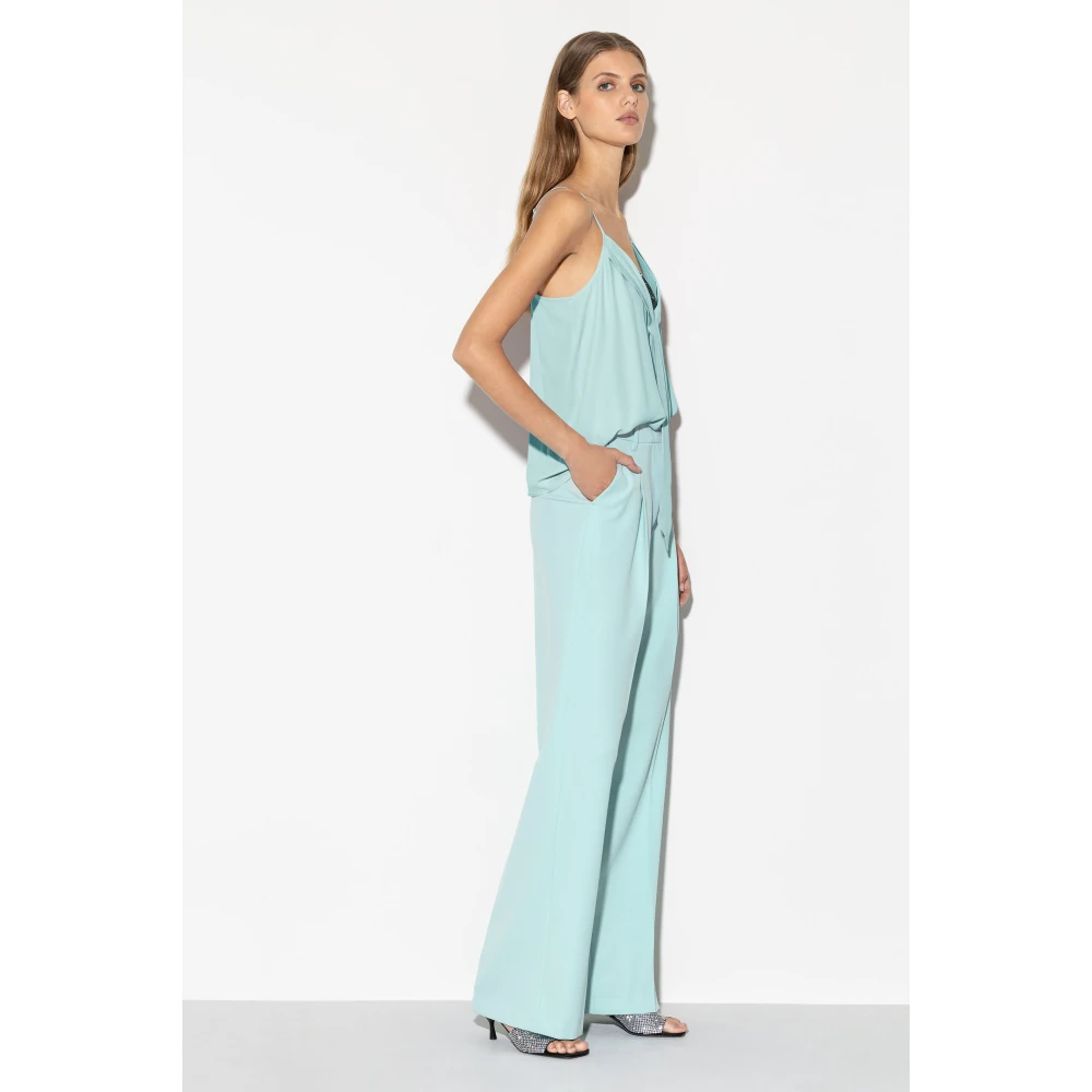 LUISA CERANO Camisole Top van Zijde-Mix met Fonkelende Strassstenen Green Dames