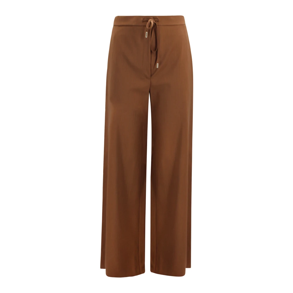 Max Mara Studio Brown Wide Trousers, Female, 2XS, Mstcortone Wide Trousers