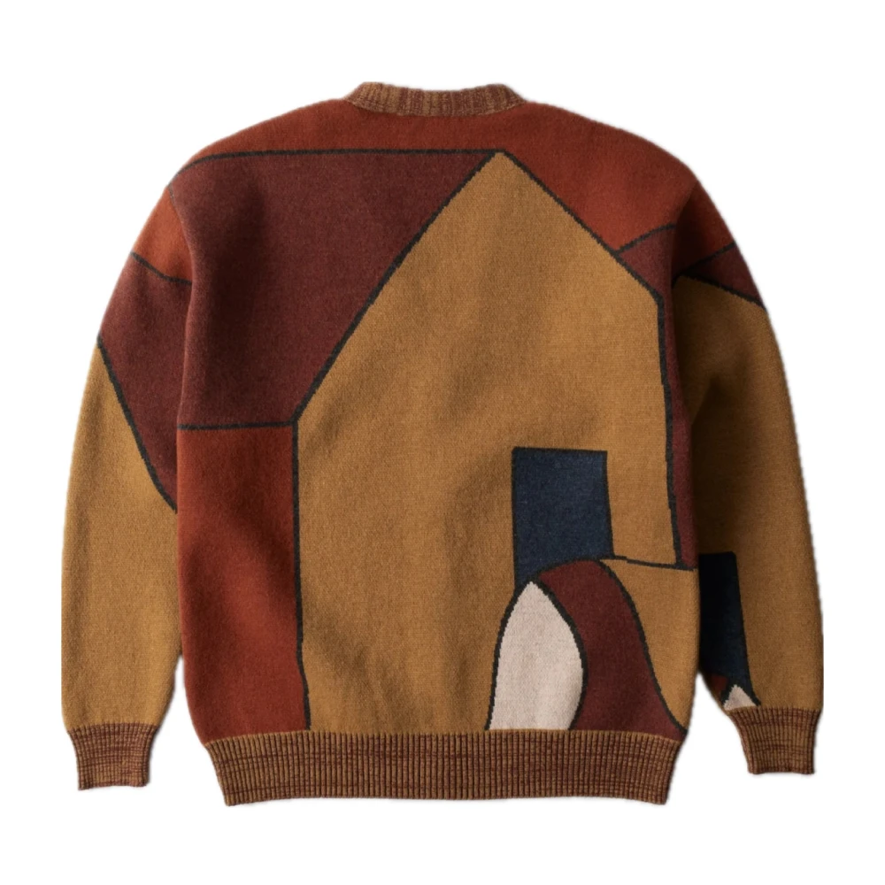 by Parra Jacquard Gebreide Lamswollen Vest Brown Heren