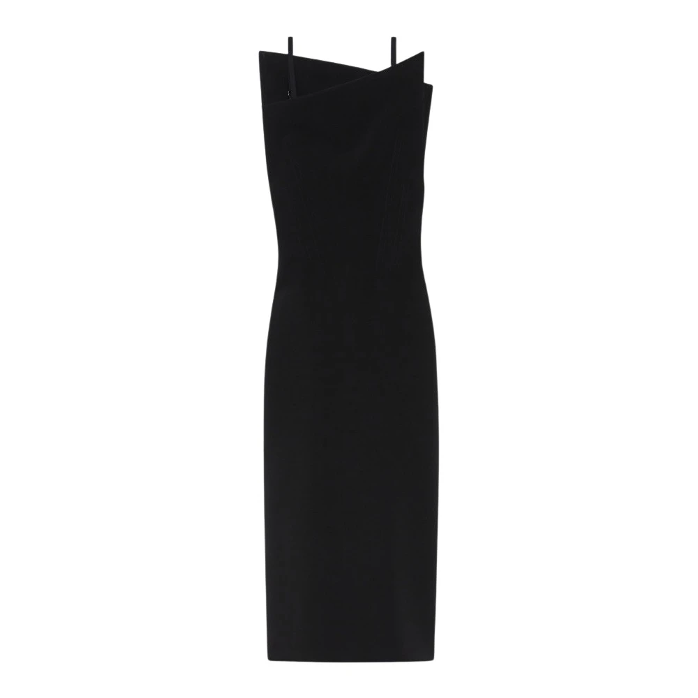 Sportmax Women's Black Midi Dresses, Xs, Elegant Dress For