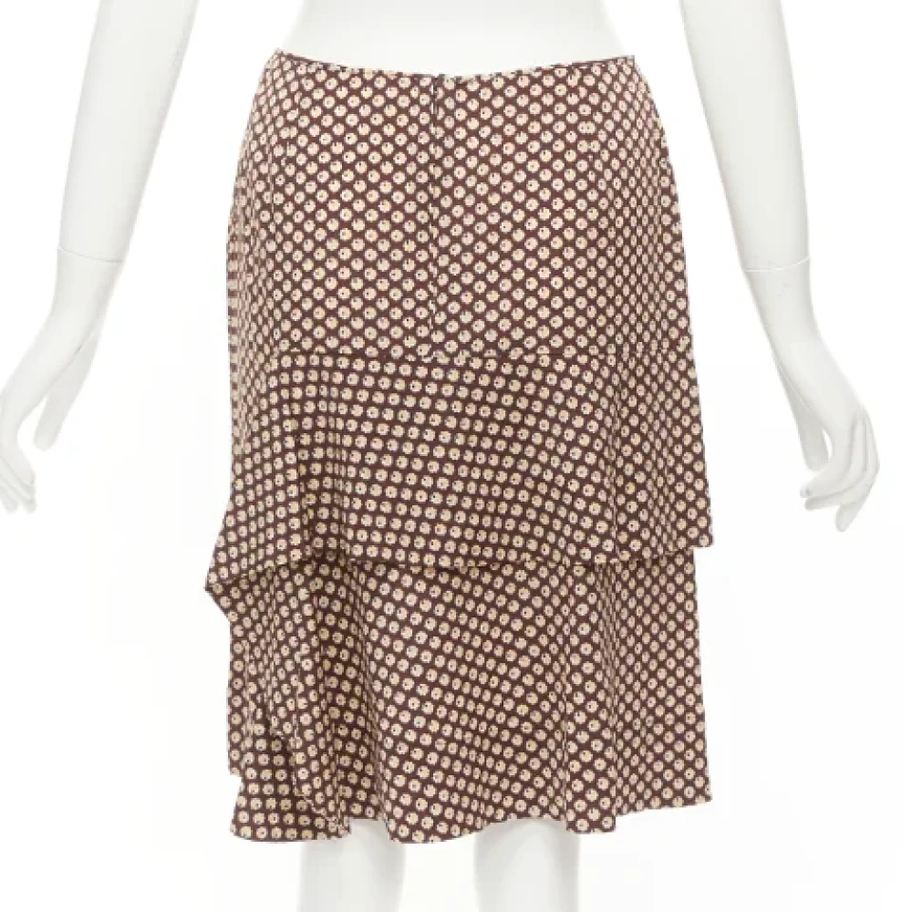 Marni Pre-owned Silk bottoms Brown Dames