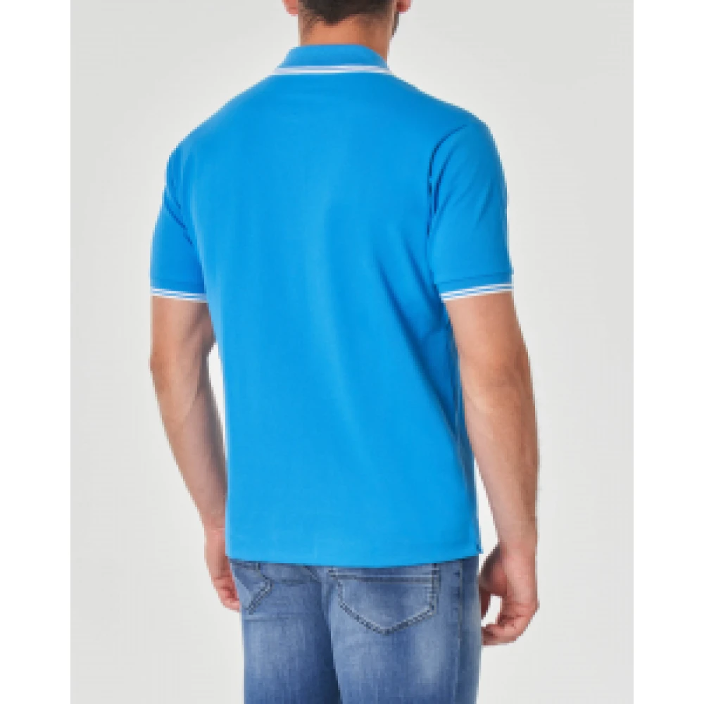 Lacoste Gestreepte Kraag Polo Shirt Blue Heren