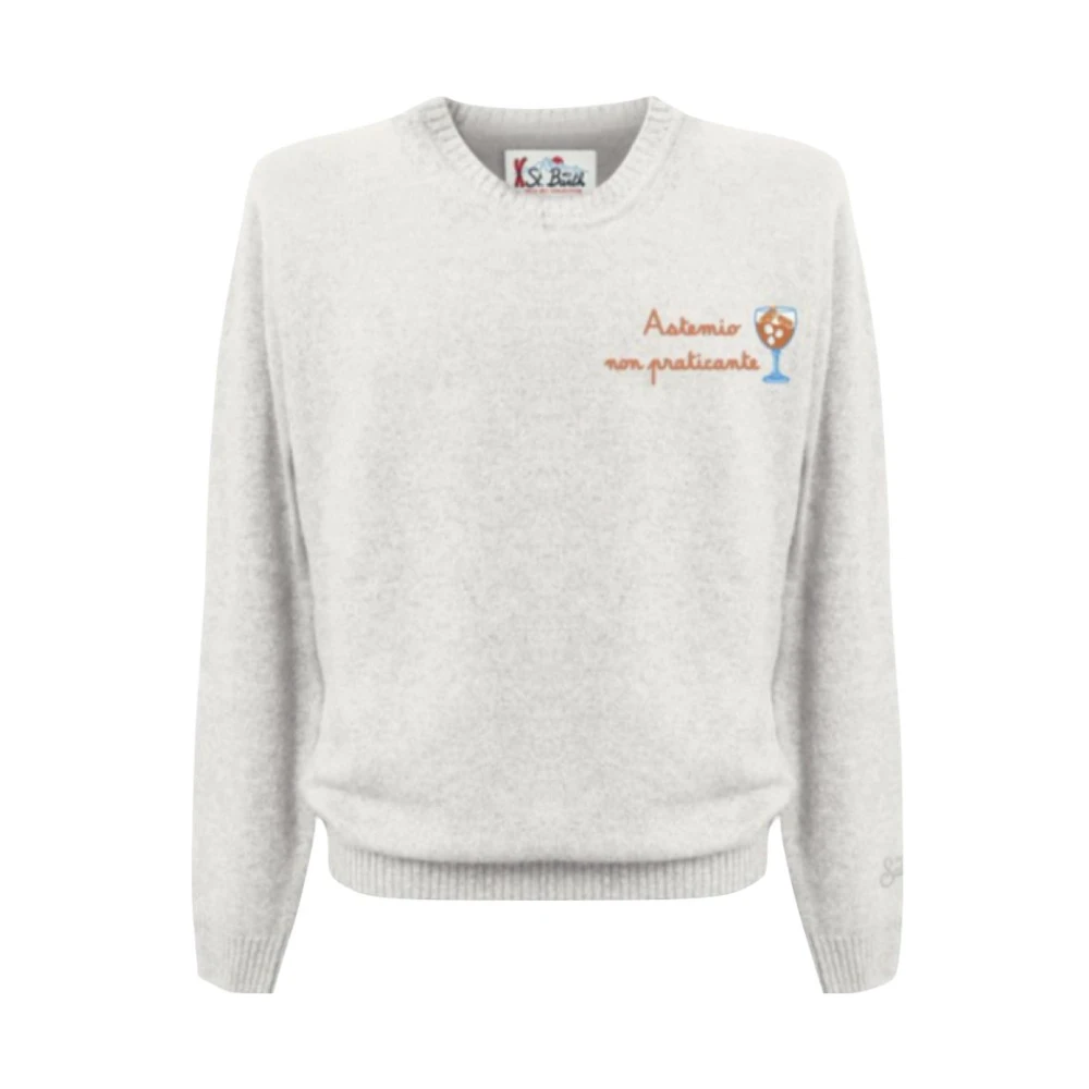 MC2 Saint Barth Heren Pullover Ronde Hals Stijlvol Ontwerp White Heren