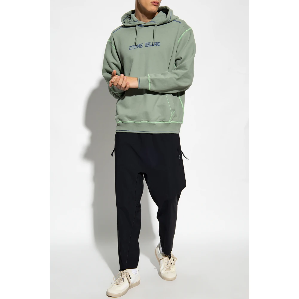 Stone Island Hoodie met logo Green Heren