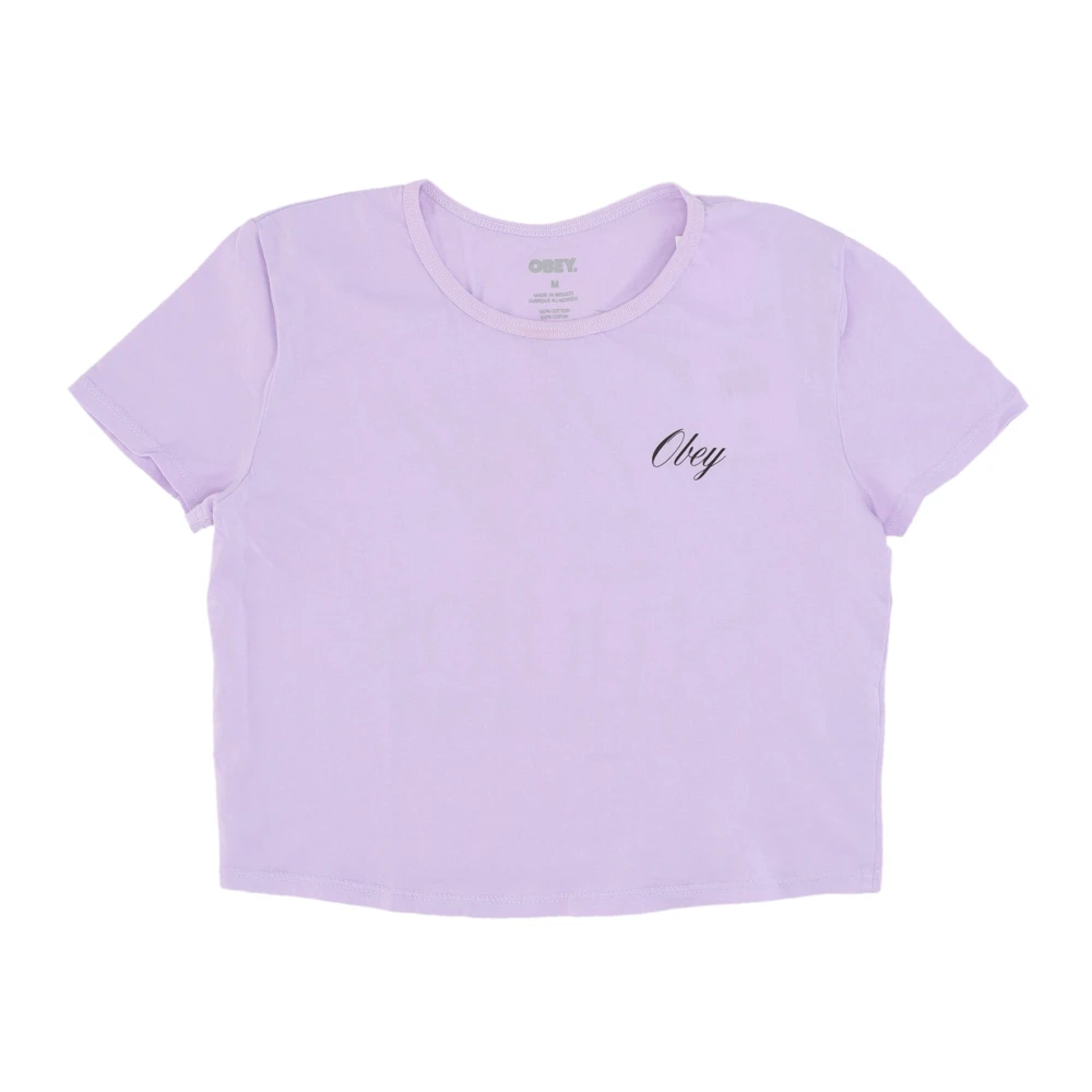 Obey Purple T-Shirts, Female, S, Orchid Petal Cropped Tee Women's T-Shirt