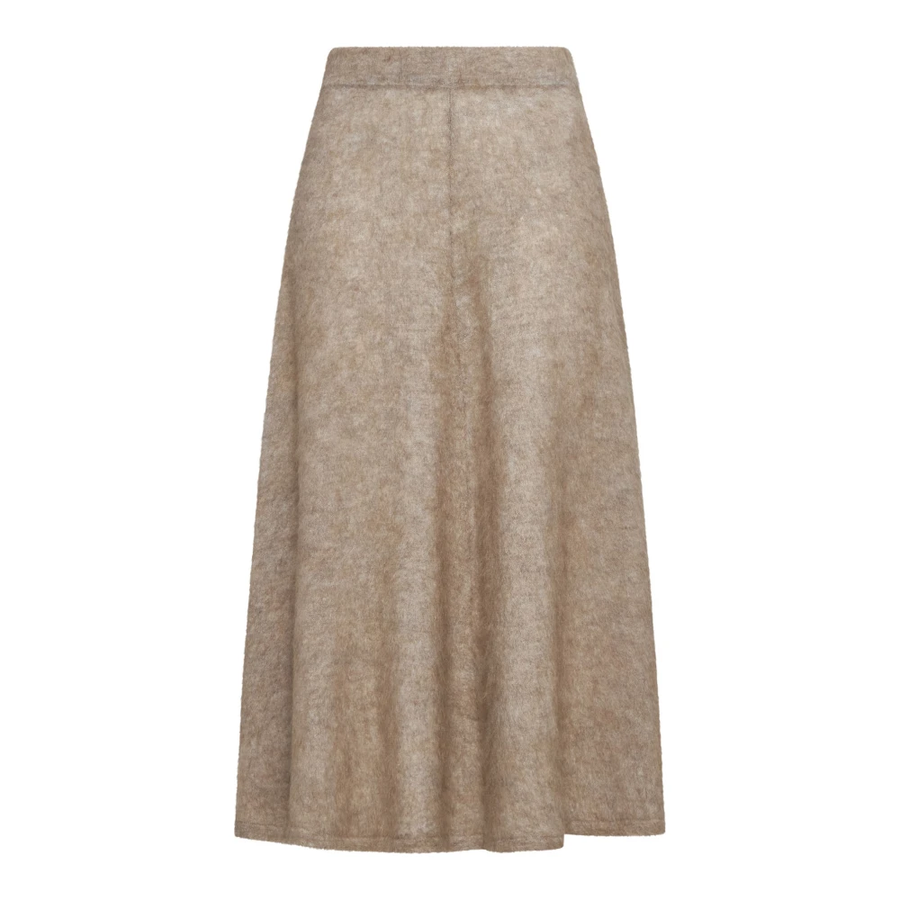 BRUNELLO CUCINELLI Elastische Taille Midi Rok Beige Dames