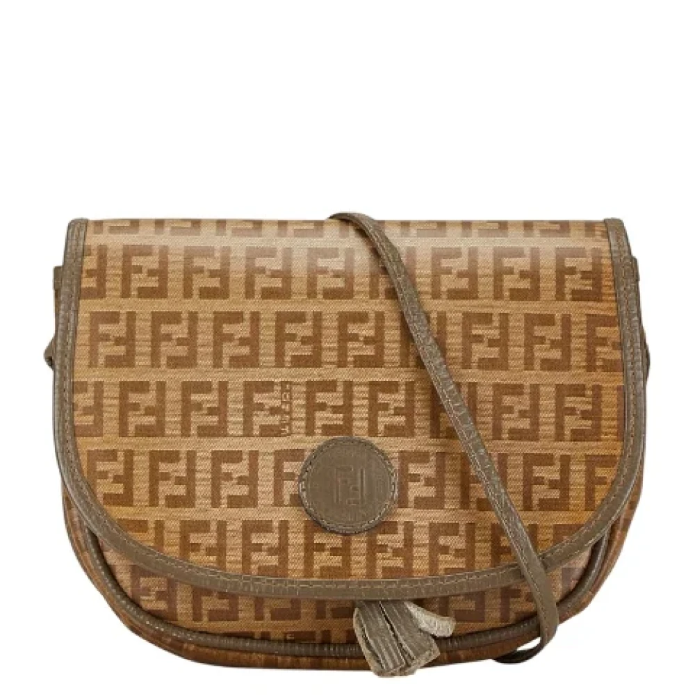 Fendi Vintage Pre-owned Canvas shoulder-bags Brown Dames