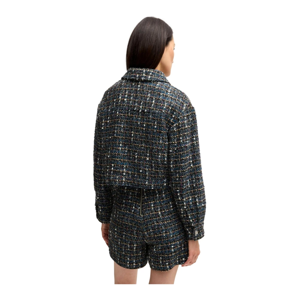 Hugo Boss Korte Tweedjas met Branded Knopen Black Dames