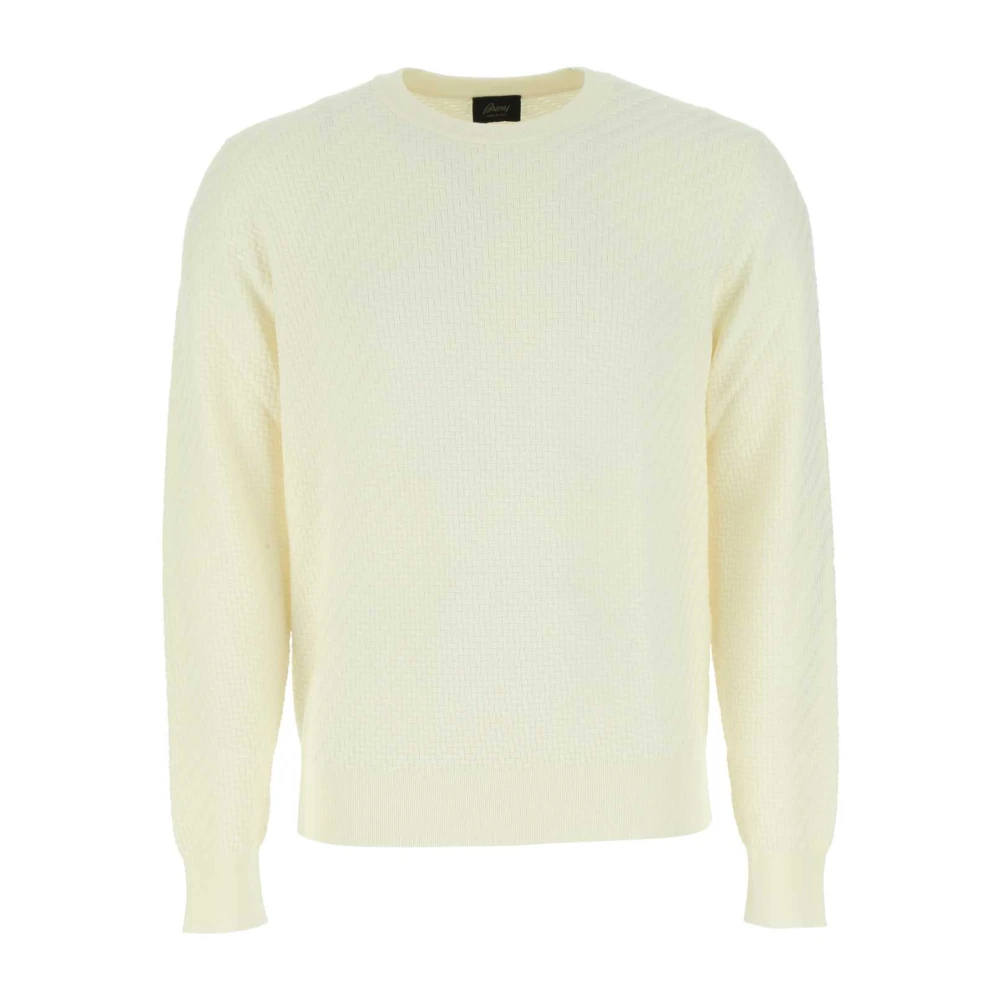Brioni Ivoor Katoenmix Sweater Beige Heren