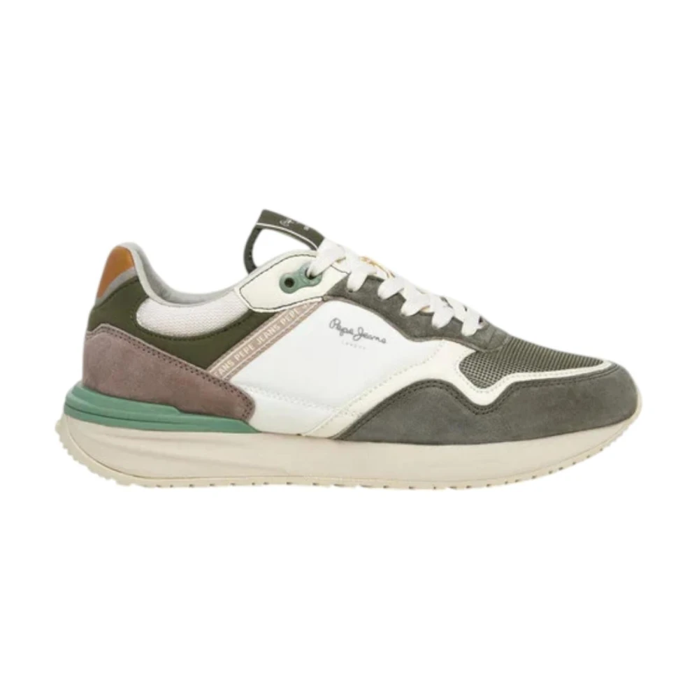 Pepe Jeans Men's Green Sneakers,, Urban Style Sport Shoe Buster Pro Size 10 Uk