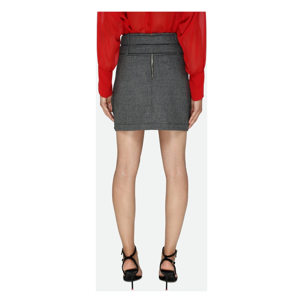 pinko Grijze Geruite Rok met Zakken Gray Dames