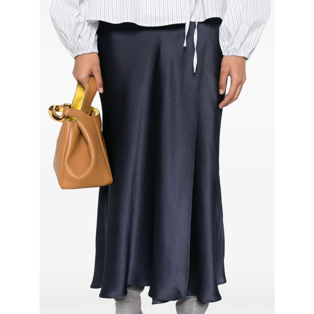 Semicouture Blauwe Zijden Blend Elegante Rok Blue Dames