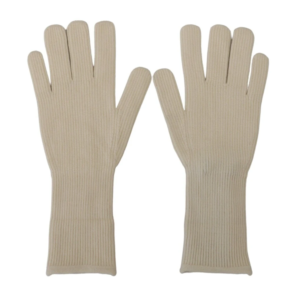 Dolce & Gabbana Men's White Elegant Cashmere Gloves
