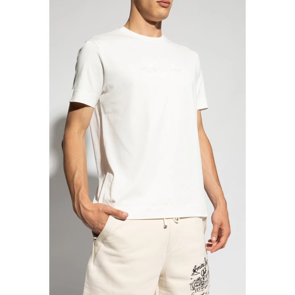 Emporio Armani T-shirt met logo White Heren