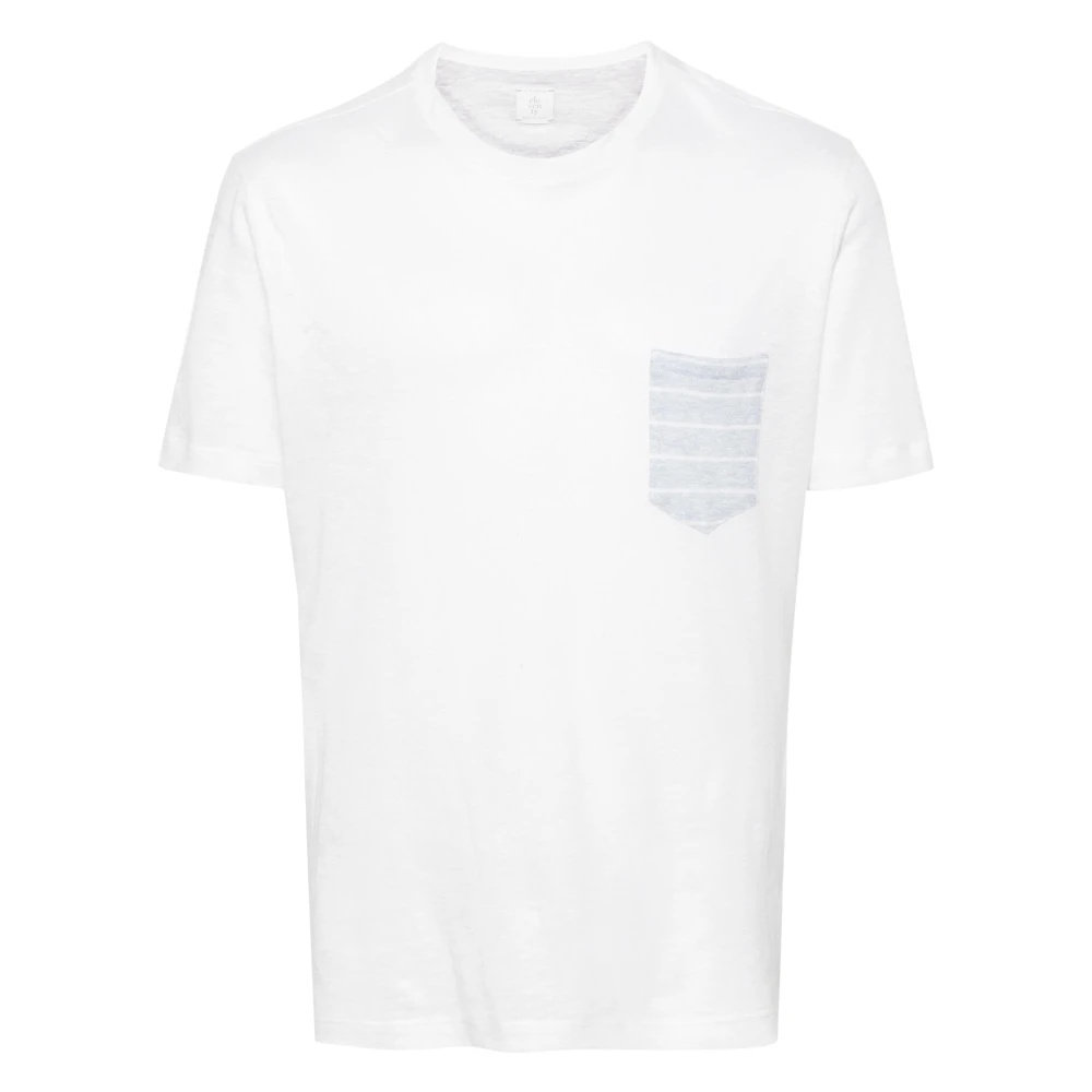 Eleventy Linnen Borstzak T-shirt White Heren