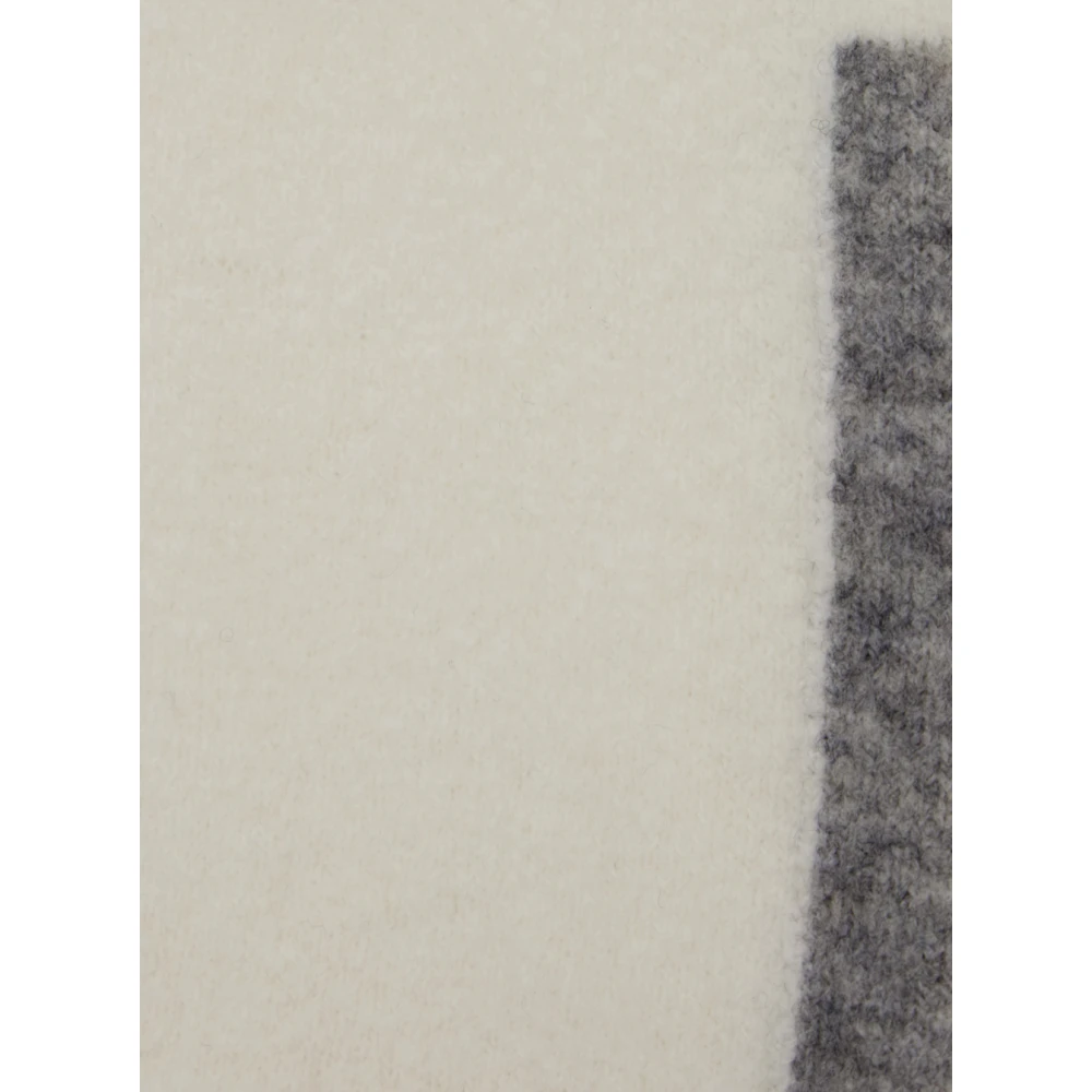 Semicouture Witte Wollen Sjaal met Contrasterend Detail White Dames