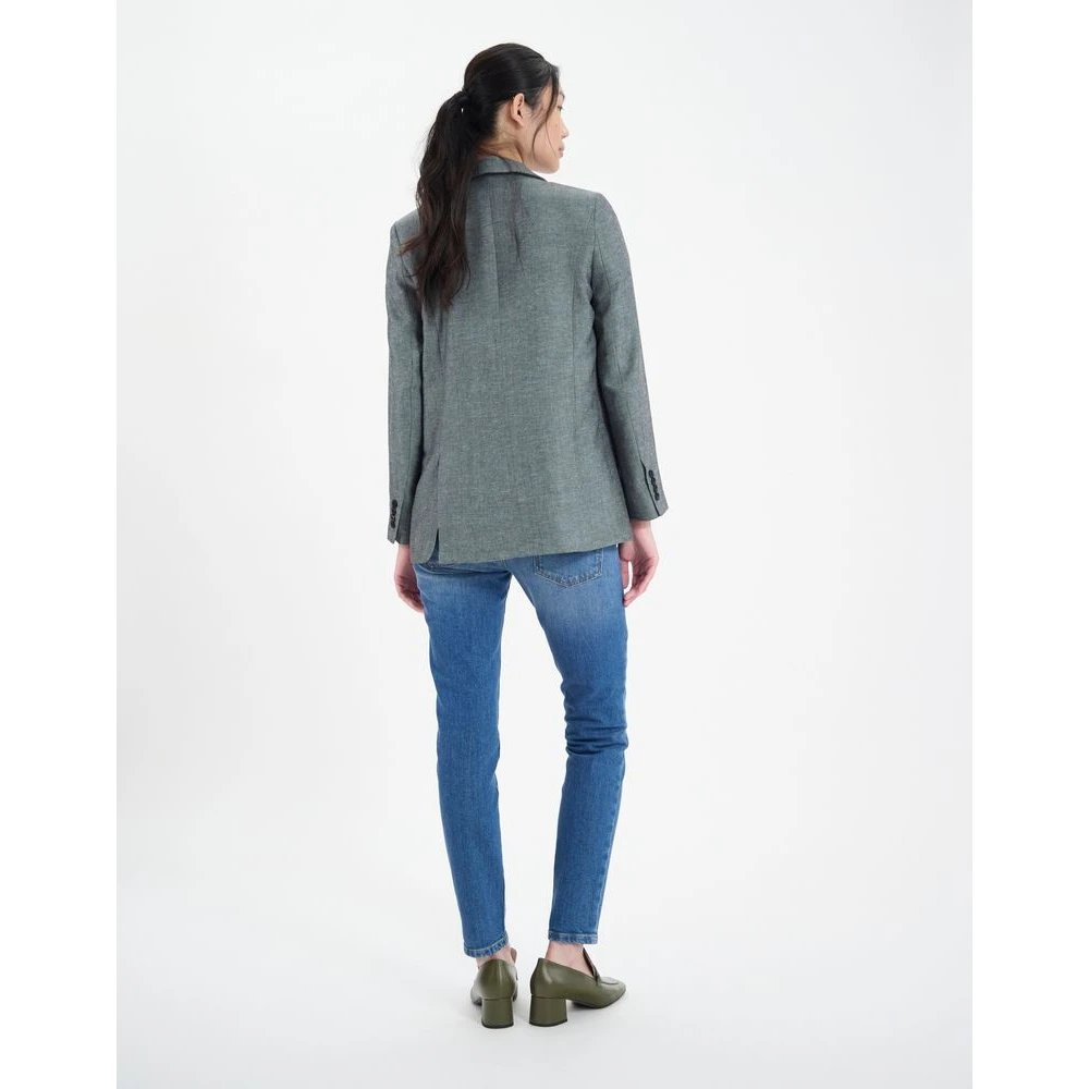 Ines De La Fressange Paris Donkerblauwe Bruna jas AL OP DE Site Gray Dames