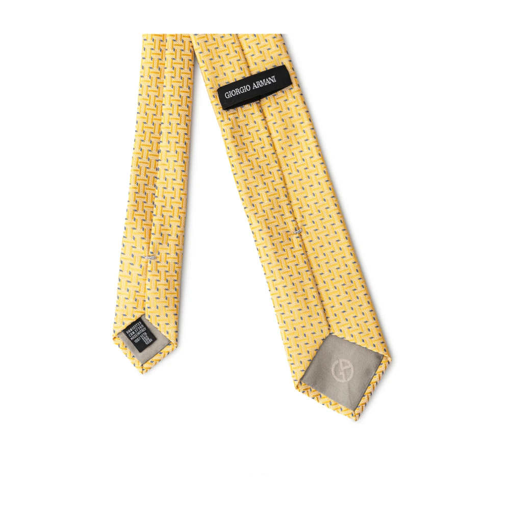 Giorgio Armani Gele Zijden Stropdas Elegante Stijl Yellow Heren