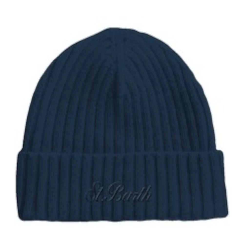 Mc2 Saint Barth Blue Accessories, Male, One Size, Wengen Beanie