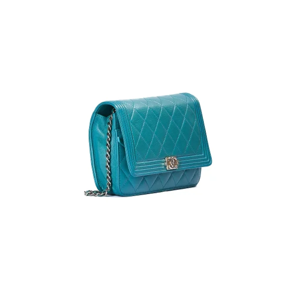 Chanel Vintage Pre-owned Leather chanel-bags Blue Dames