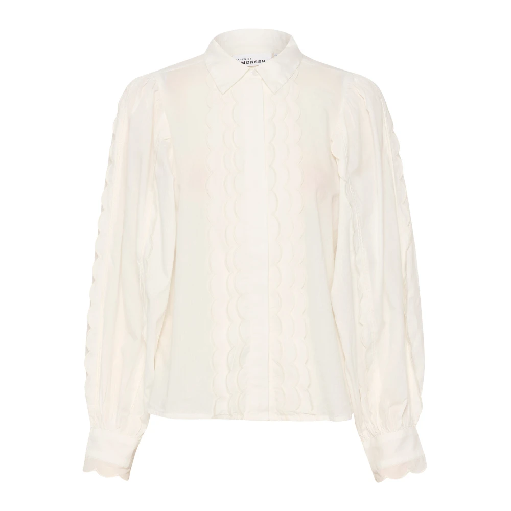 Karen by Simonsen Vrouwelijke witte blouse met pofmouwen Beige Dames