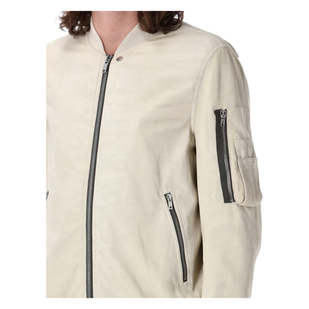 Rick Owens Klassieke Flight Lam Leren Jas Beige Heren