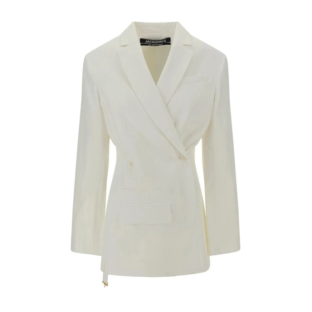 Jacquemus Gestructureerde wollen blazer met dubbele rij knopen White Dames
