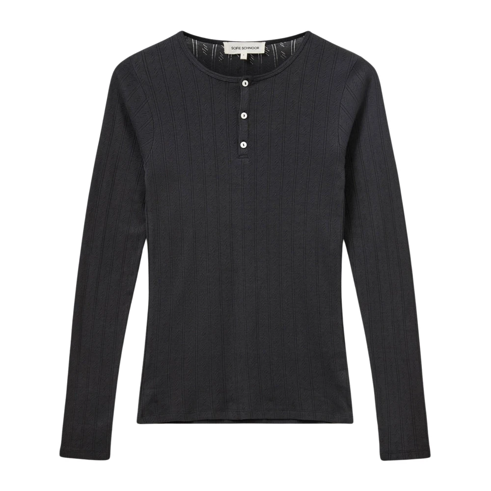 Sofie Schnoor Black Long Sleeve T-Shirts, Female, M, Long Sleeve Tops