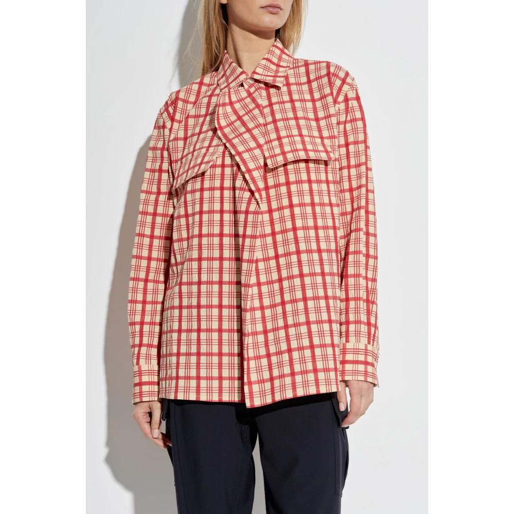 Bottega Veneta Top met ruitpatroon Red Dames