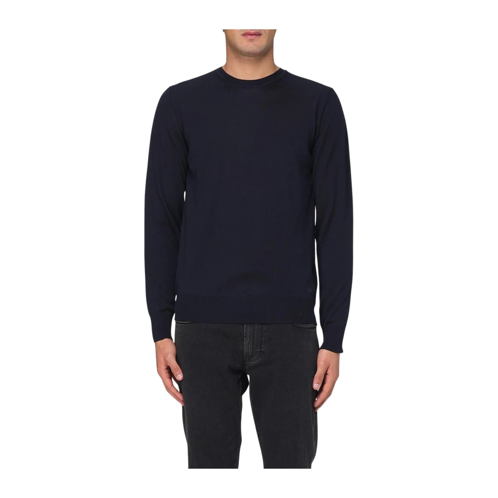 Emporio Armani Blauwe Sweaters voor Mannen Blue Heren