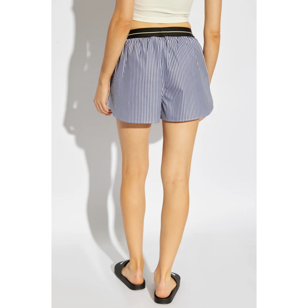 Palm Angels Gestreepte patroon shorts Blue Dames