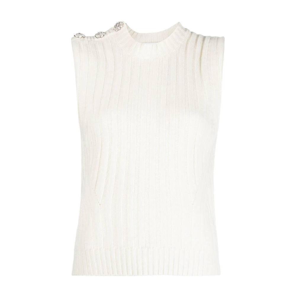 Ganni Casual Witte Wollen Vest White Dames