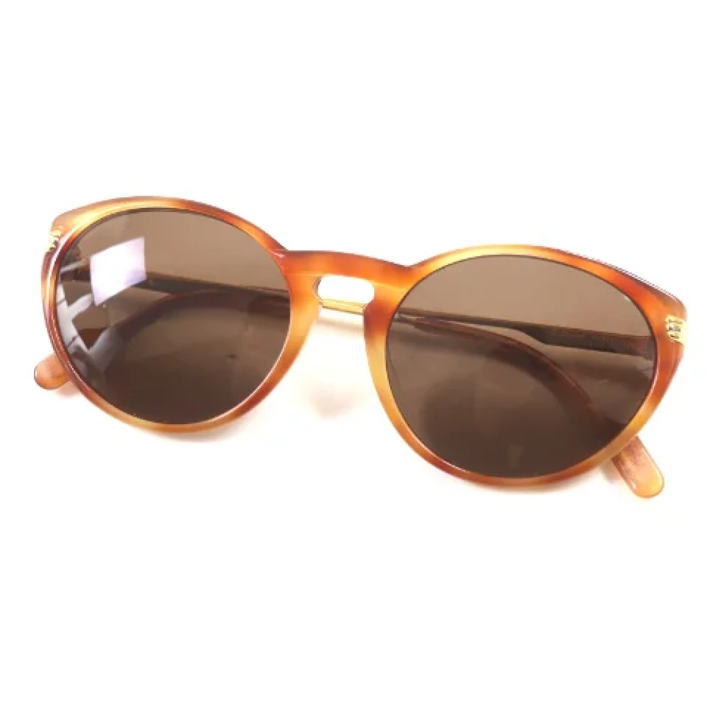 Cartier Vintage Pre-owned Fabric sunglasses Brown Heren