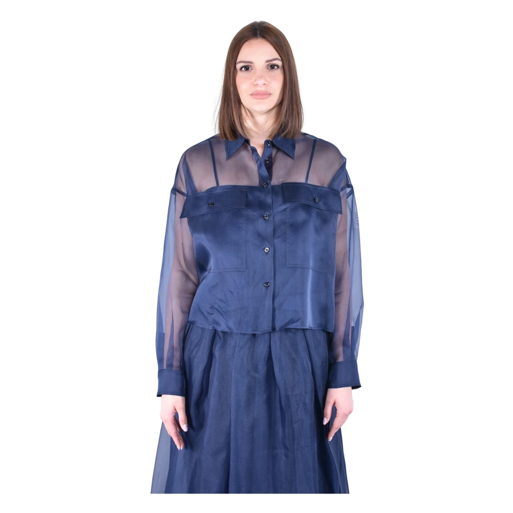 Weekend Max Mara Mujer Azul - Camisa Corta Recta - Blouses & Shirts - 2XS - Camisa Corta Recta