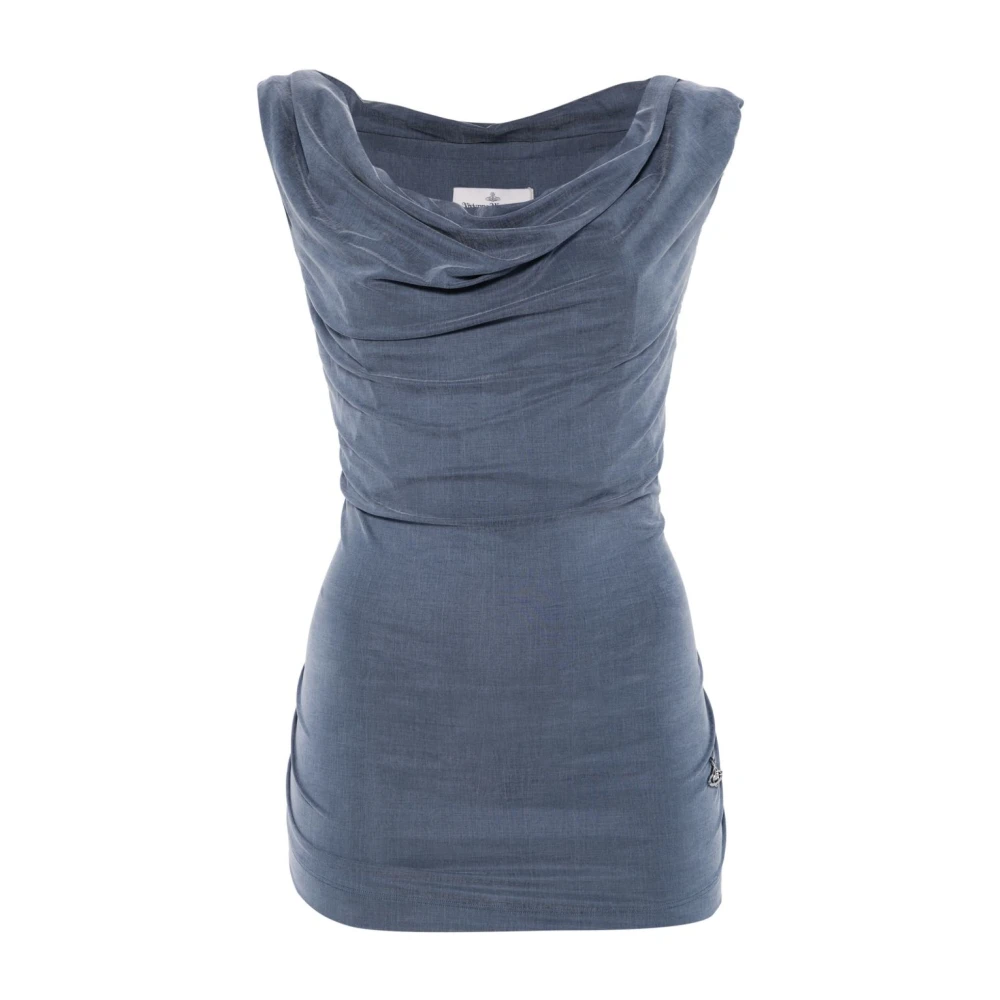 Vivienne Westwood Blauwe Gedrapeerde Cowl Neck Top Blue Dames