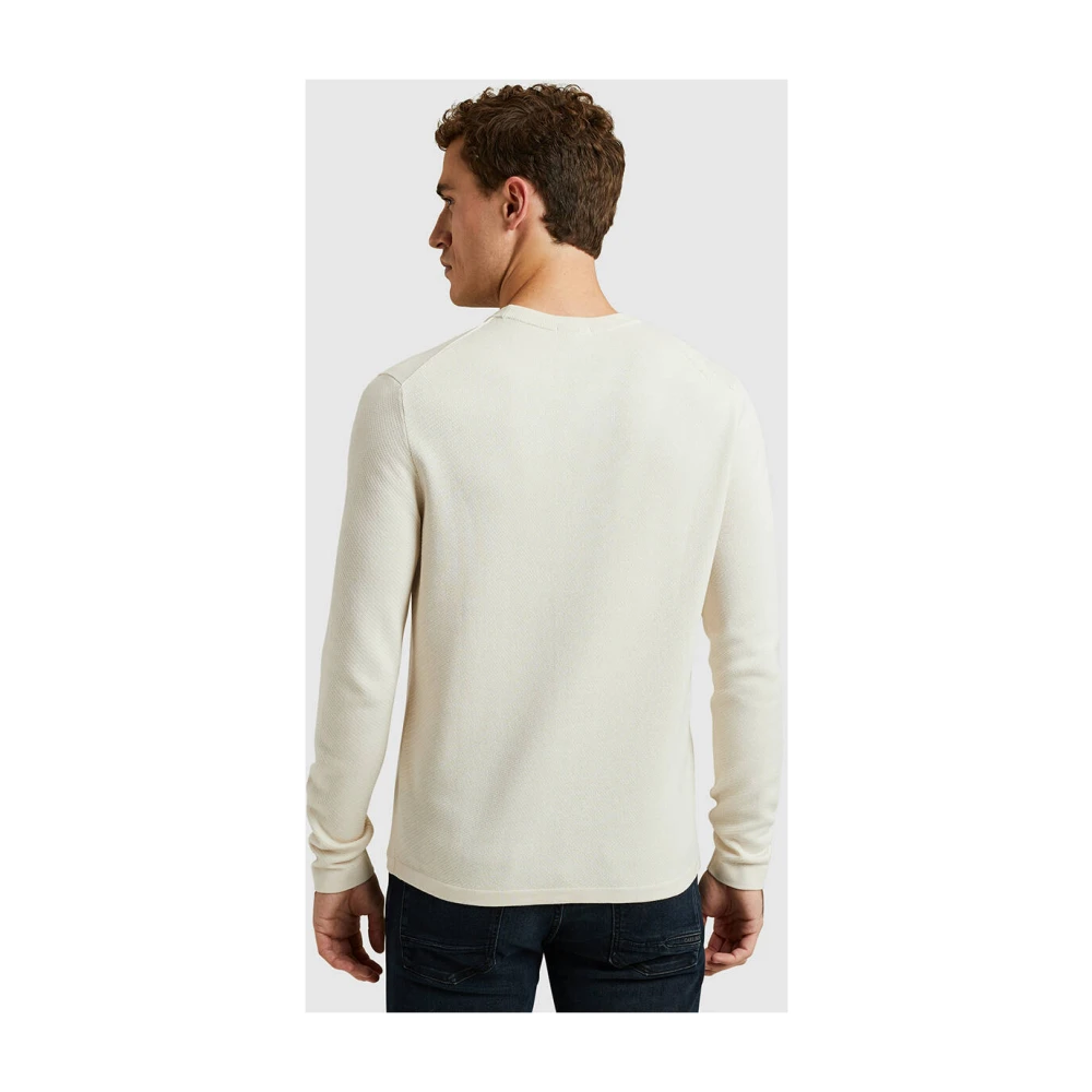 Cast Iron Crewneck Katoen Modal Pullover Beige Heren